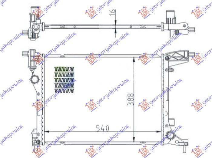 Hladnjak motora 1.4 (70KW) benzin ručni (540X410X16)