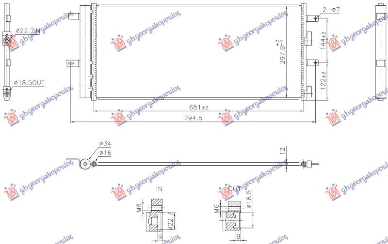 Hladnjak klime – a/c 1.5 benzin – 2.0 dizel (681×298×12) (NISSENS)