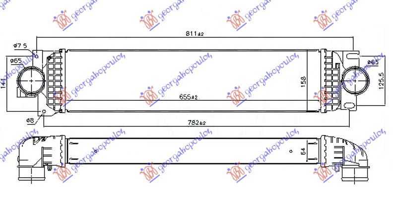 Hladnjak interkulera 2.0 tdci dizel (655X158X64)