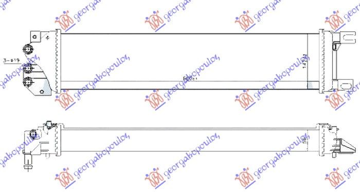 Hladnjak motora dodatni (1.5 ECOBOOST BENZIN) (1.6 TDCI ECONETIC DIZEL) (665X140X56)