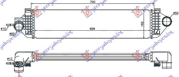 Hladnjak interkulera 2.0 ecoboost benzin – 2.0 tdci dizel 15- (650X160X64)