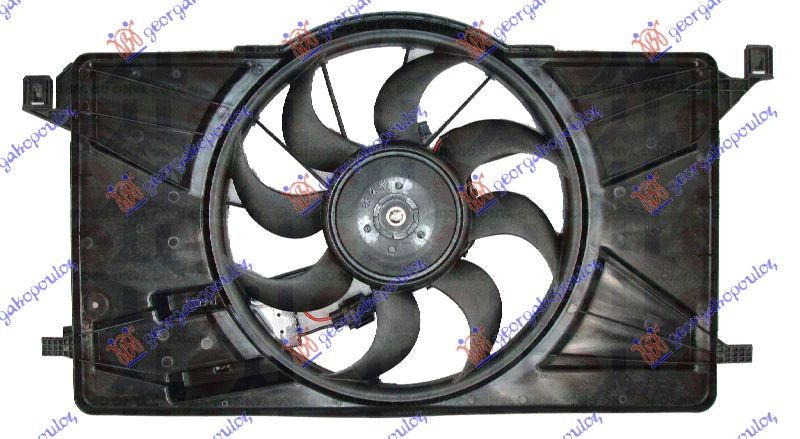 Ventilator hladnjaka komplet jednini 1.6 benzin (390 MM) (2 PINA) (S KONTROLNOM JEDINICOM)