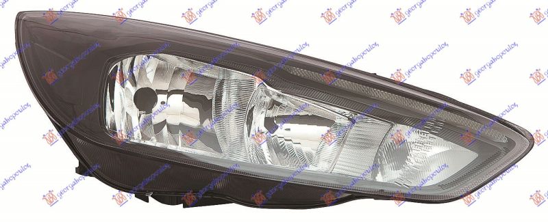 Far električni crni (H7/H1) s LED drl (E) (S MOTOROM) (DEPO)