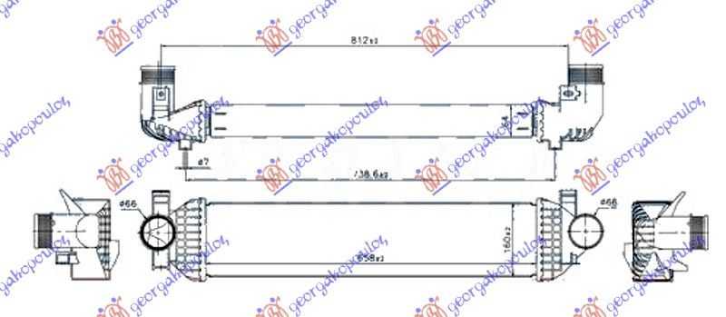 Hladnjak interkulera 2.0 tdci dizel (650X160X64)
