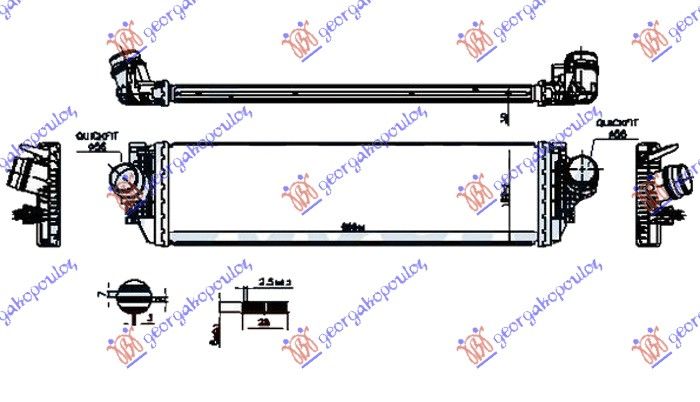 Hladnjak interkulera 1.0 - 1.5 ecoboost benzin (700X190X30)