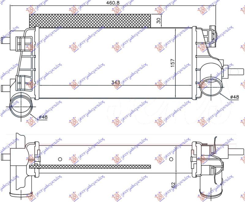 Hladnjak interkulera 1.0 ecoboost (343X157X62)