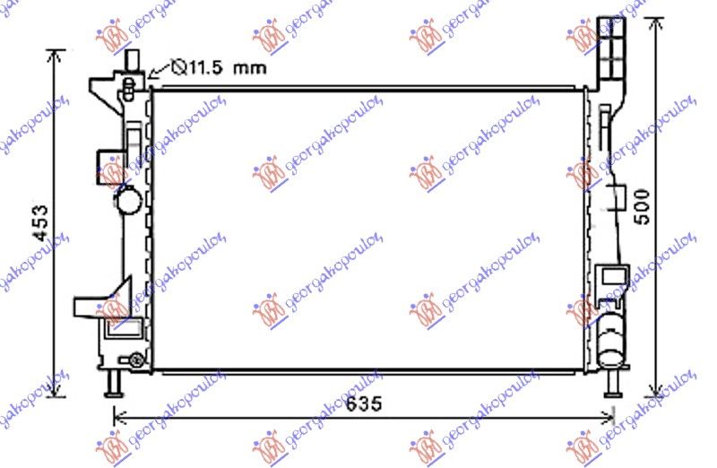 Hladnjak motora 1.5/1.6 tdci dizel ručni (543X362X26)