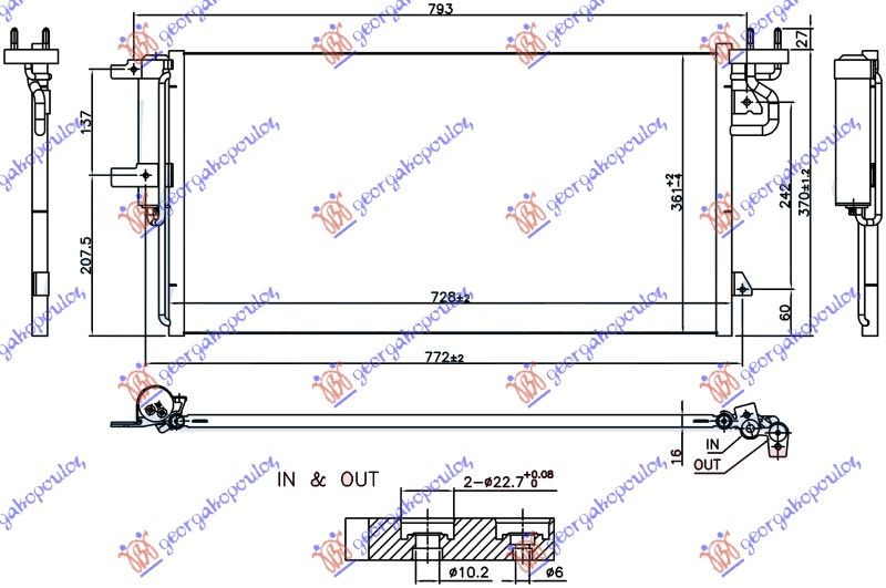 Hladnjak klime 1.5-2.0 ecoboost benzin 2.0 tdci dizel 15- (728×361×16)