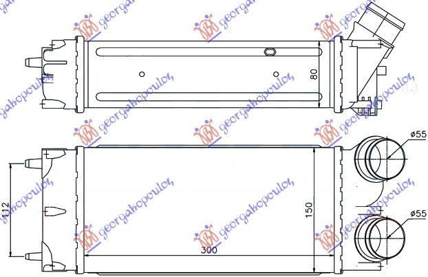 Hladnjak interkulera 1.6 thp benzin (300X150X80)