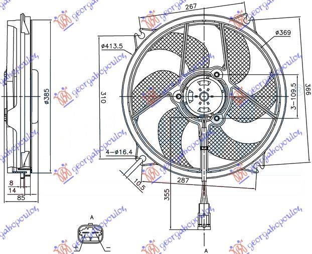 Ventilator hladnjaka komplet benzin/dizel