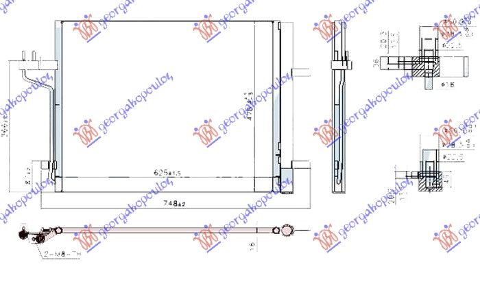 Hladnjak klime 2.5i 16v benzin - 2.0 tdci dizel 13-15 (625×477×16)