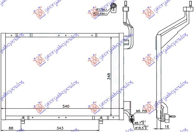 Hladnjak klime 1,6 tdci -14 (54×34,8×16)