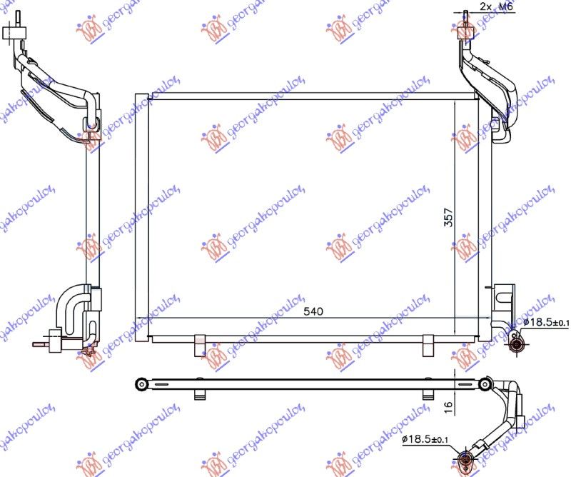 Hladnjak klime 1.6 tdci dizel 14- (540×357×16)