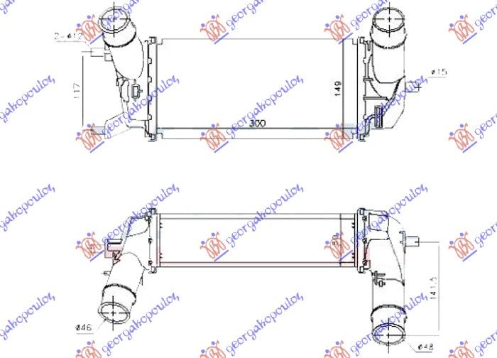 Hladnjak interkulera 1.0 ecoboost benzin (300X147X80)