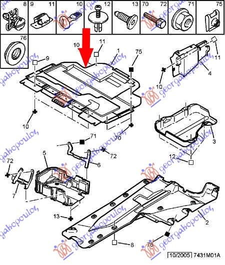 Plastična zaštita motora dizel 2.2