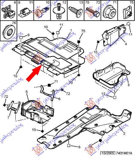 Zaštita ispod motora plastična dizel 1.6-2.0