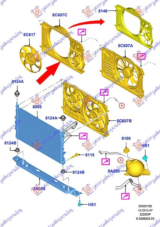 Ventilator hladnjaka single +a/c