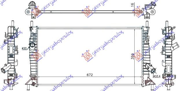 Hladnjak motora svi modeli benzin m/a +/- klima (67X37,2)