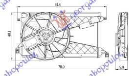 Ventilator hladnjaka komplet 1.8-2.0i-16v di turbo