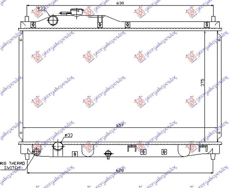 Hladnjak motora 2.0i 16v vtec (37.5X65.8X16)