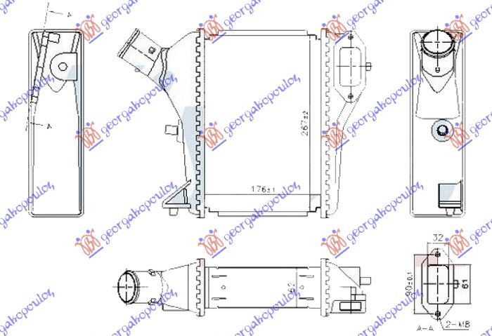 Hladnjak interkulera 1.6 i-dtec dizel (175X255X62)