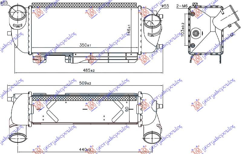 Hladnjak interkulera 2.0 crdi dizel (350X146X90)