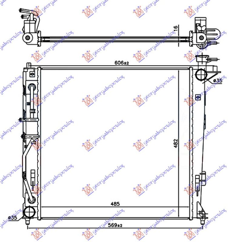 Hladnjak motora 2.0 crdi dizel automatski (485X470) (ČEŠKA) (KOYO)