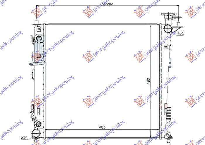 Hladnjak motora 2.0 crdi dizel automatski (485X470) (KOREJA)