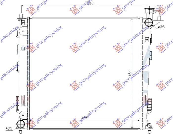 Hladnjak motora 1.7–2.0 crdi dizel ručni (485X485X16) (KOREJA)