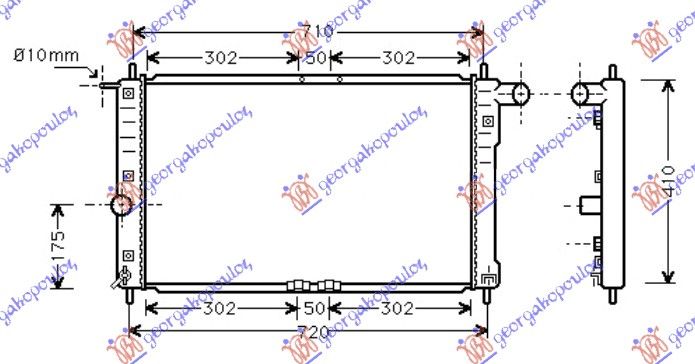 Hladnjak motora 1.6-2.0-2.2 benzin automatik (656X382)