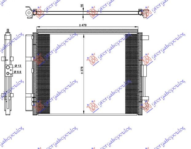 Hladnjak klime 1.6 t-gdi benzin (48,5×38,3×1,2)