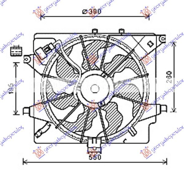 Ventilator hladnjaka komplet dizel (TIP HALLA)