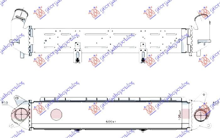 Hladnjak interkulera 1.6 t-gdi benzin - 1.6 crdi dizel (600X105X90)