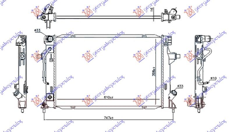 Hladnjak motora 1.6 mpi benzin automatik (610X400X16)