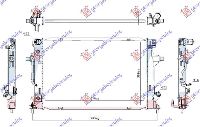 Hladnjak motora 1.6 mpi benzin automatik (610X400X16) (KOYO)