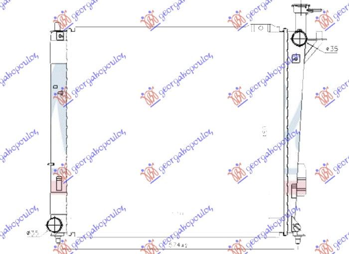 Hladnjak motora 2.0 – 2.2 crdi dizel ručni (510X480X26) (HALLA TIP)