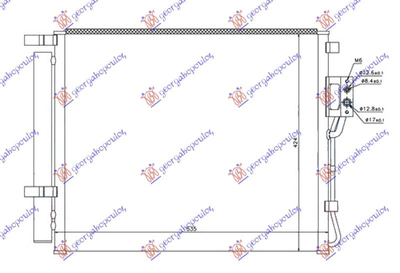Hladnjak klime 2.0-2.2 crdi dizel 10- (495×425×16)