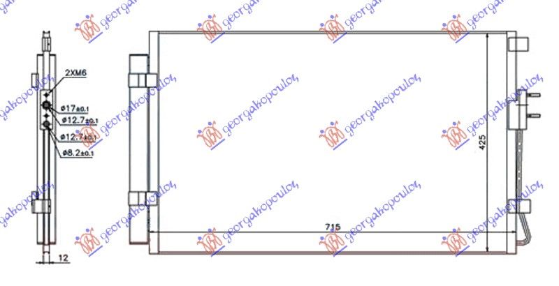 Hladnjak klime 2.4 16v-gdi - 3.3i benzin (680×430×12) type halla