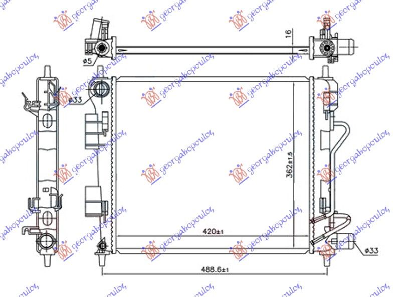 Hladnjak motora svi modeli automatski (420X360X16)