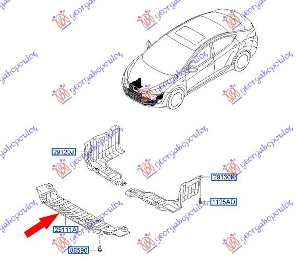 Zaštita ispod motora plastična