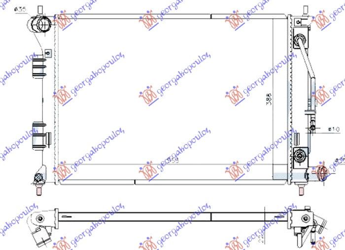Hladnjak motora 2.0 benzin automatik (550X390X16)