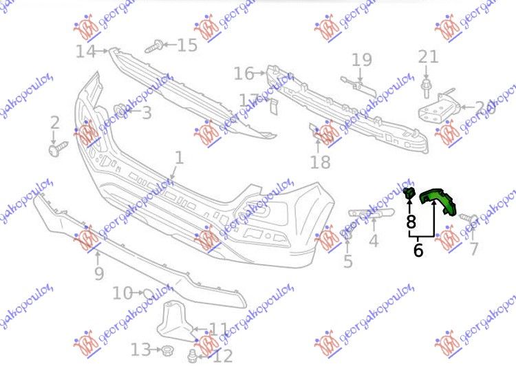 Nosač zadnjeg branika plastični (O)