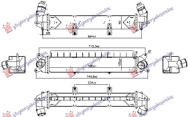 Hladnjak interkulera 1.0 benzin (580X108X90)