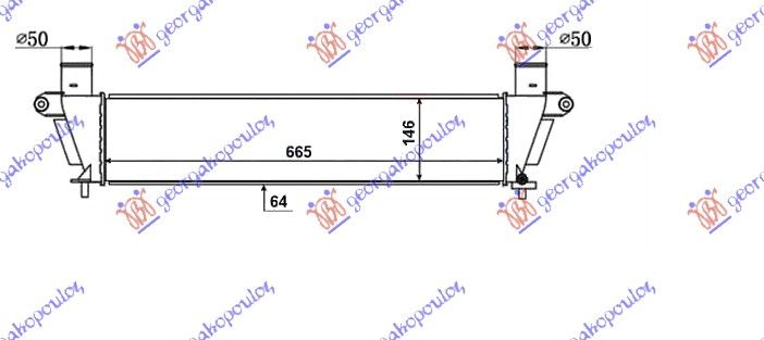 Hladnjak interkulera 2.5 - 3.0 td (665X146X64)