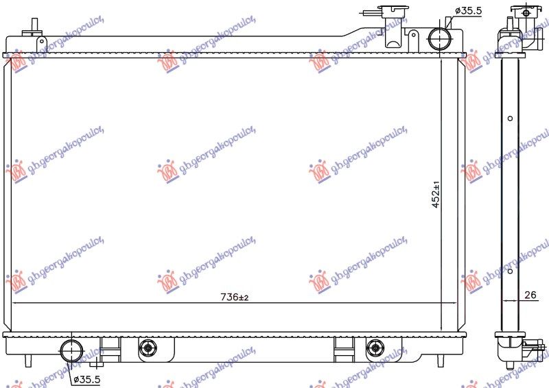 Hladnjak motora 3.5 i – 24v (45X72.7X25) automatski