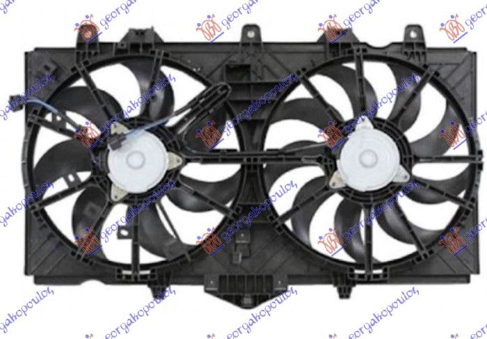 Ventilator hladnjaka komplet dvojni 3.5 hibrid - 3.7 benzin (340 / 340 MM) (2+2 PINA)
