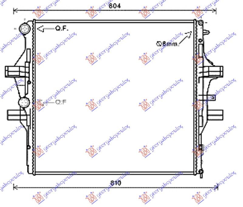 Hladnjak motora 3.0 turbo dizel (64X60.4X38) ručni/auto