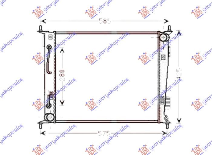 Hladnjak motora 1.6 benzin automatik (480X415X16)