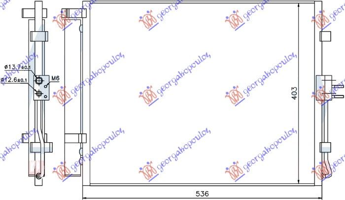 Hladnjak klime 1.6 benzin - 1.6 crdi dizel (495×400×16)