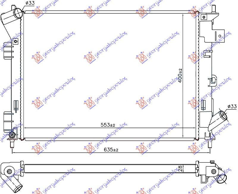 Hladnjak motora 1.6i – 1.6 gdi ručni (55.3X40.0X2.8)